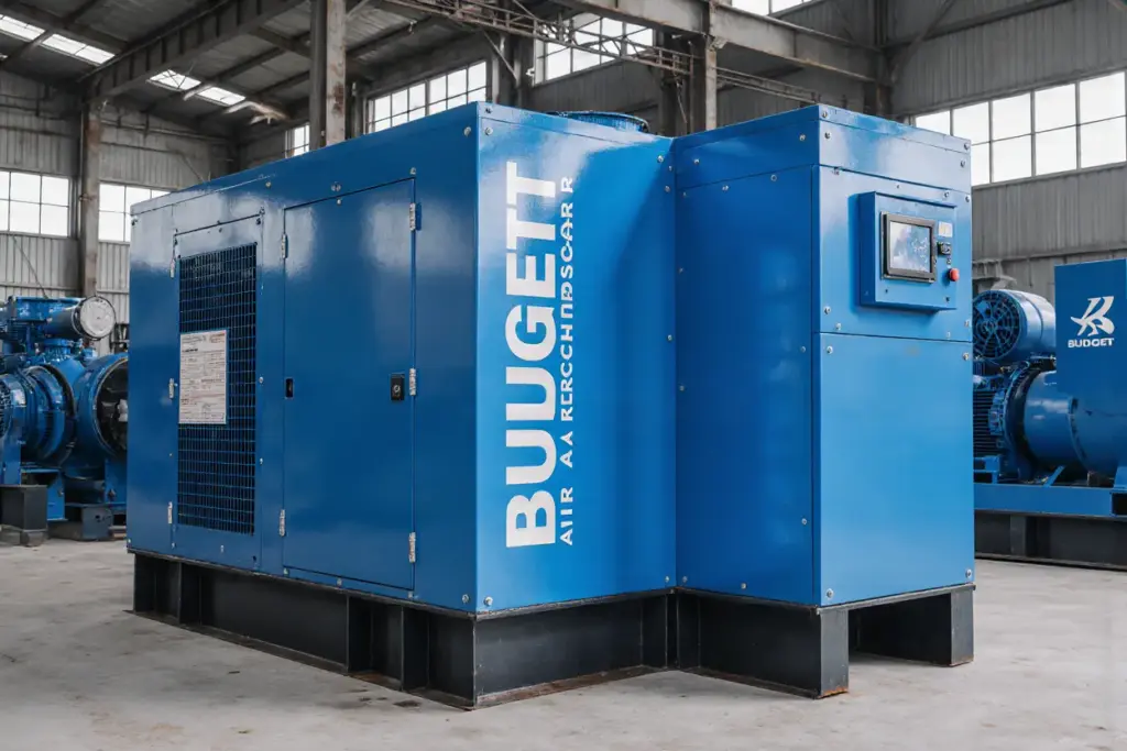 budget air compressor in a factory