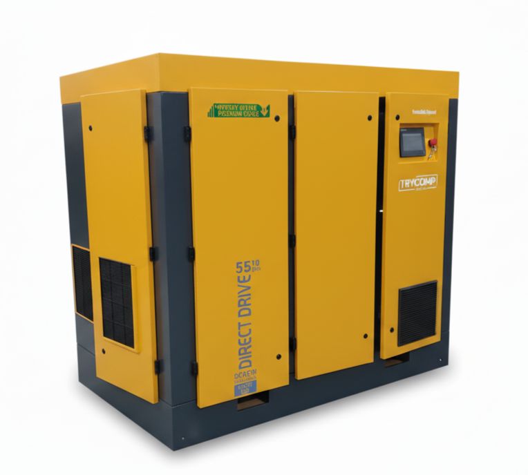 TRYCOMP ROTARY AIR SCREW COMPRESSOR- 75kW Direct Drive FLOOR MOUNTED | 8 Bar | TRY-TB100F 08